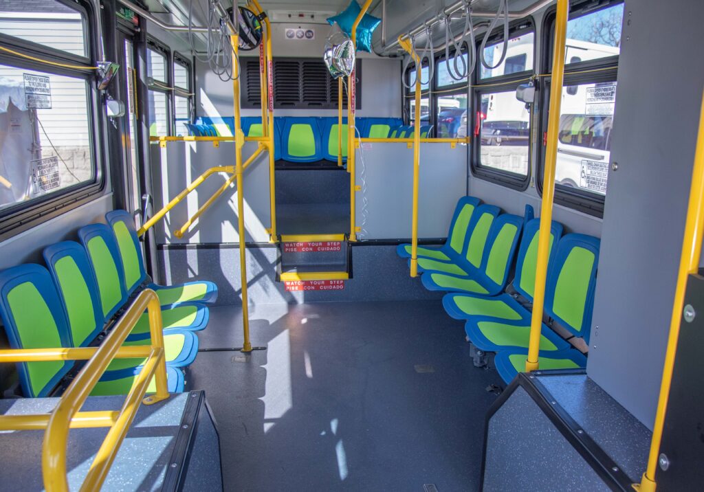 Seats inside the new bus